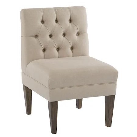 Armless Chair Banquette Section with Button Tufting